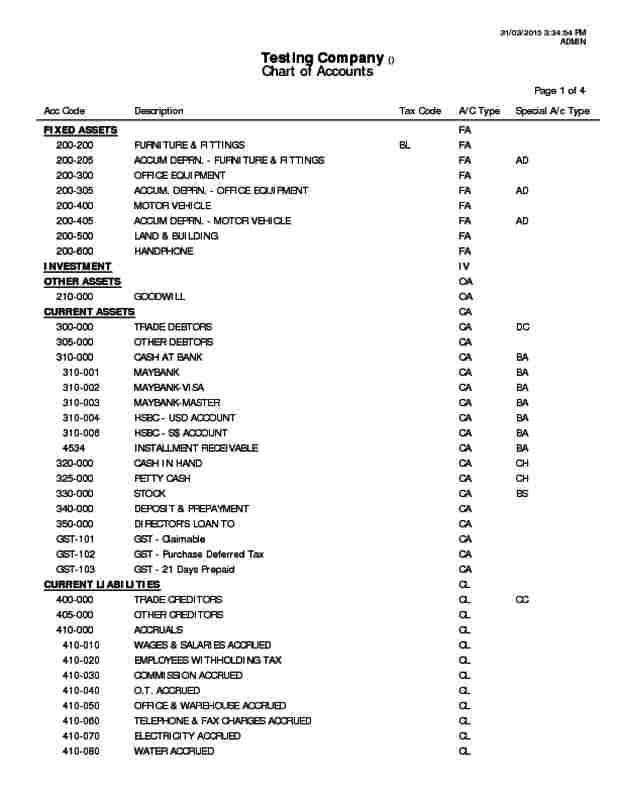 GL Account Tax Code